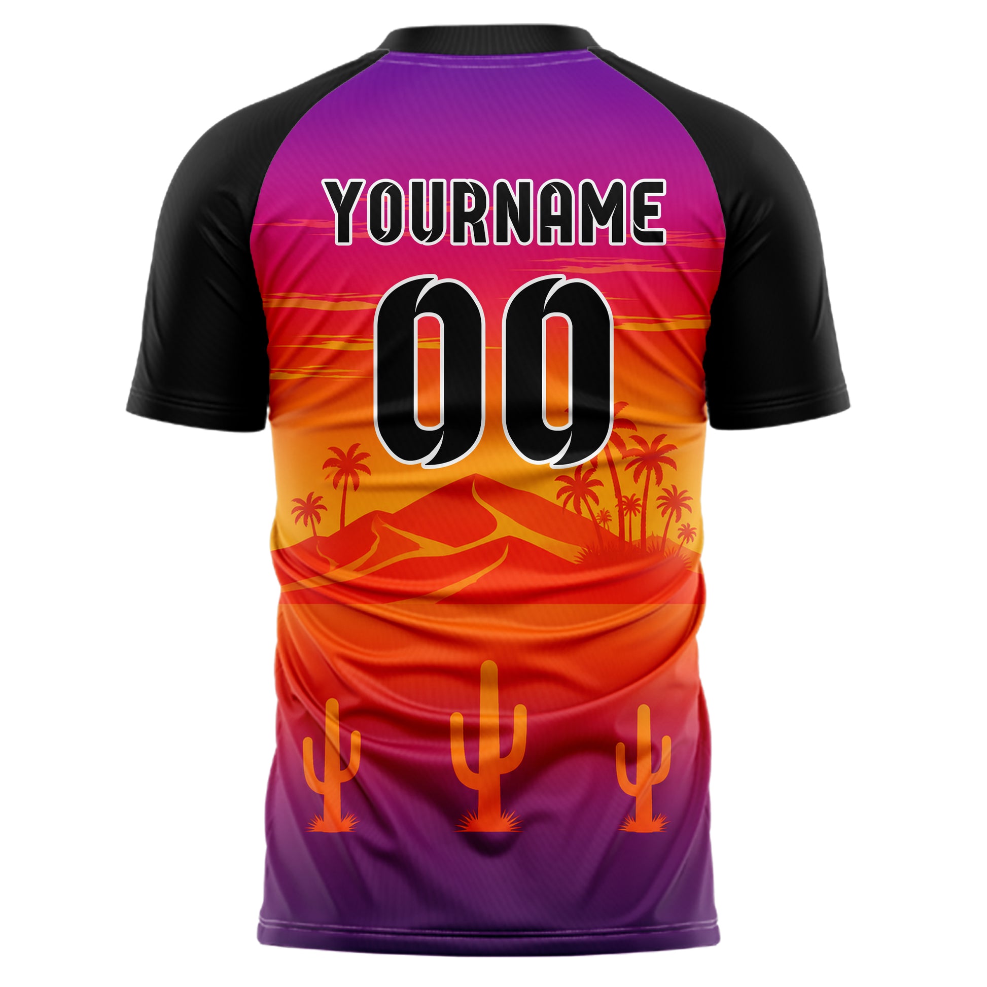 Orange Sahara Skyline Design 15-0482 individuelles Fußballtrikot back