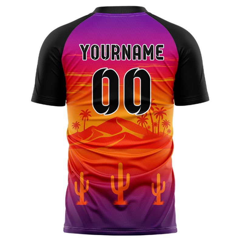 Orange Sahara Skyline Design 15-0482 individuelles Fußballtrikot back