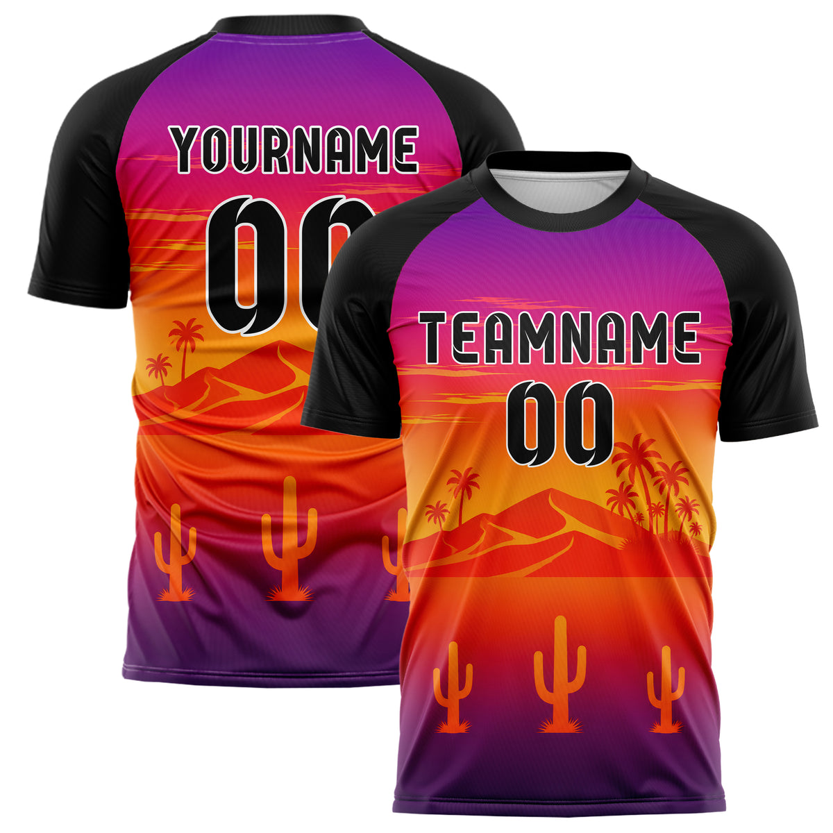 Orange Sahara Skyline Design 15-0482 individuelles Fußballtrikot main