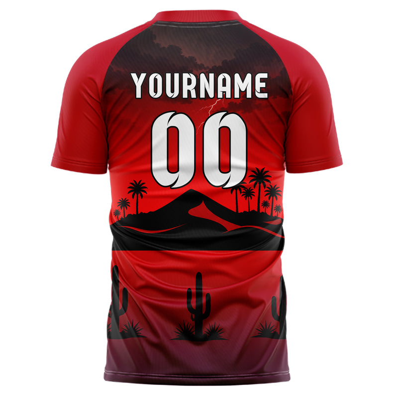 Schwarz Sahara Skyline Design 15-0487 individuelles Fußballtrikot back