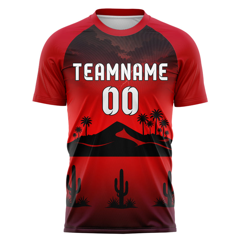 Schwarz Sahara Skyline Design 15-0487 individuelles Fußballtrikot front