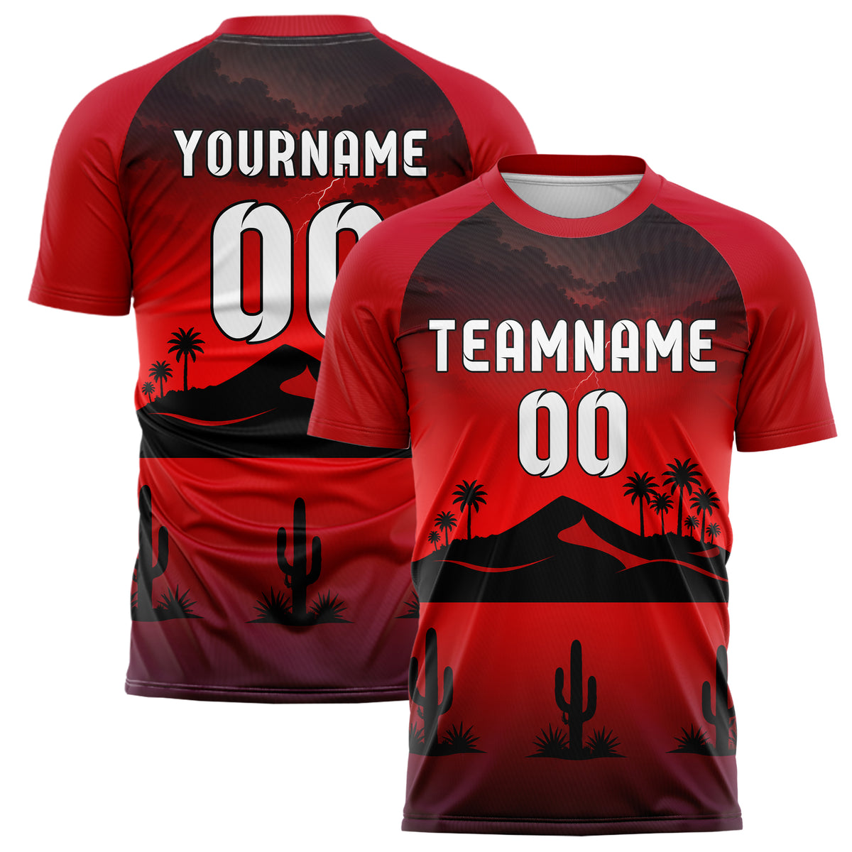 Schwarz Sahara Skyline Design 15-0487 individuelles Fußballtrikot main