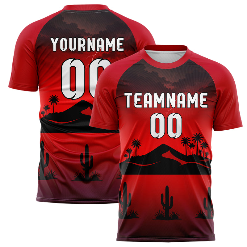 Schwarz Sahara Skyline Design 15-0487 individuelles Fußballtrikot main
