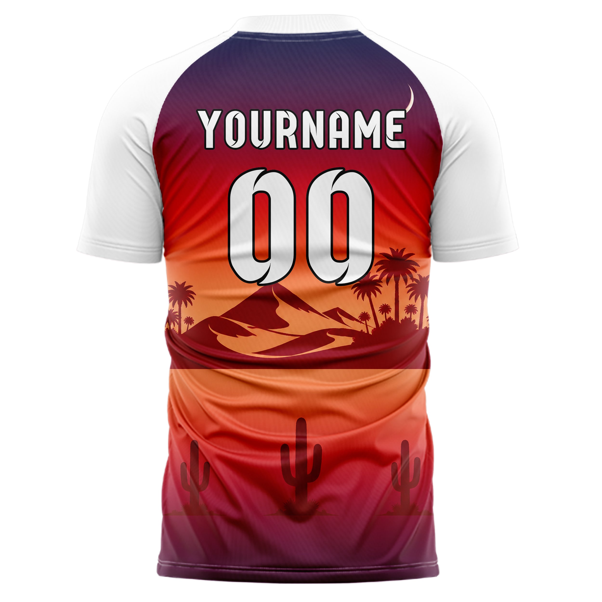 Rot Sahara Skyline Design 15-0483 individuelles Fußballtrikot back