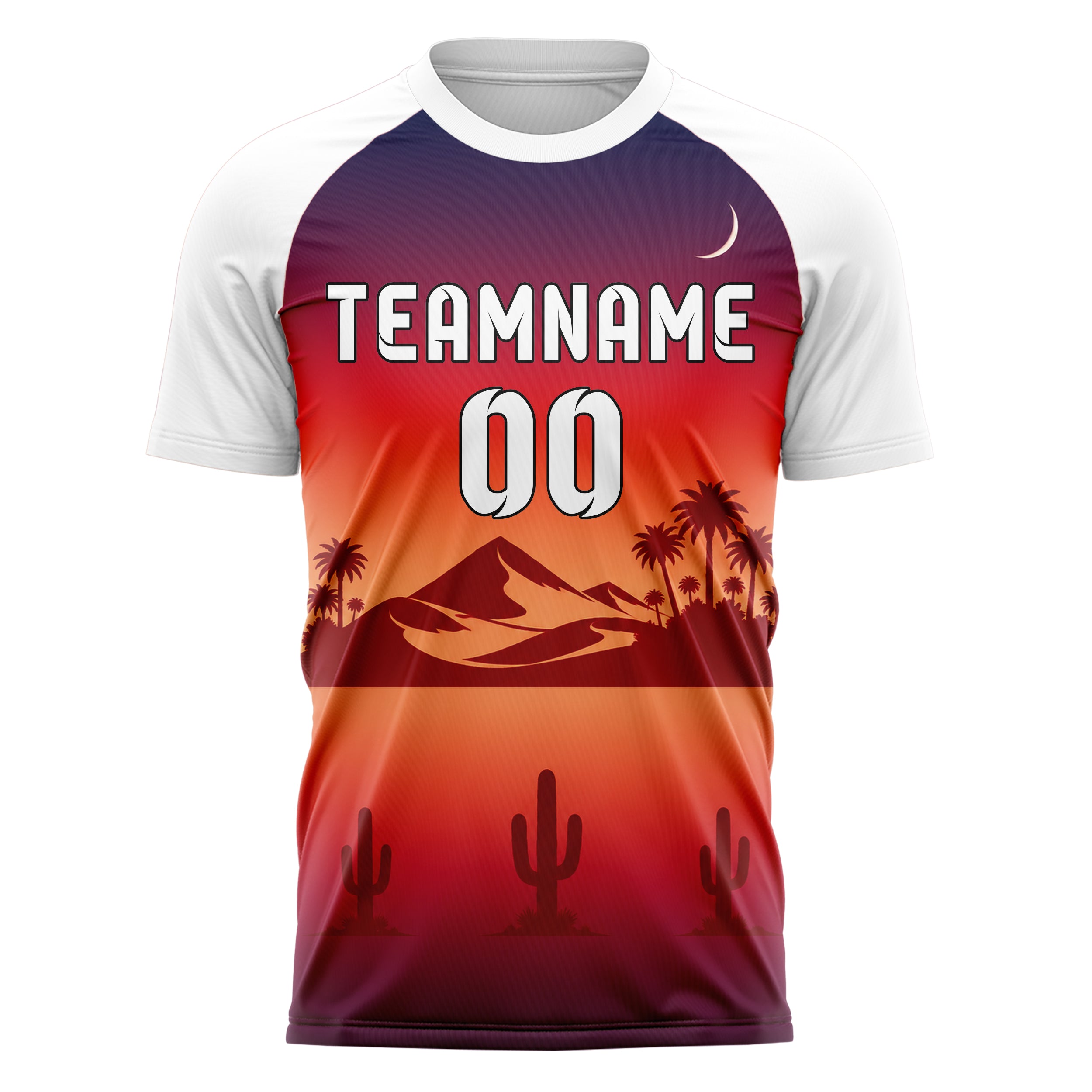 Rot Sahara Skyline Design 15-0483 individuelles Fußballtrikot front