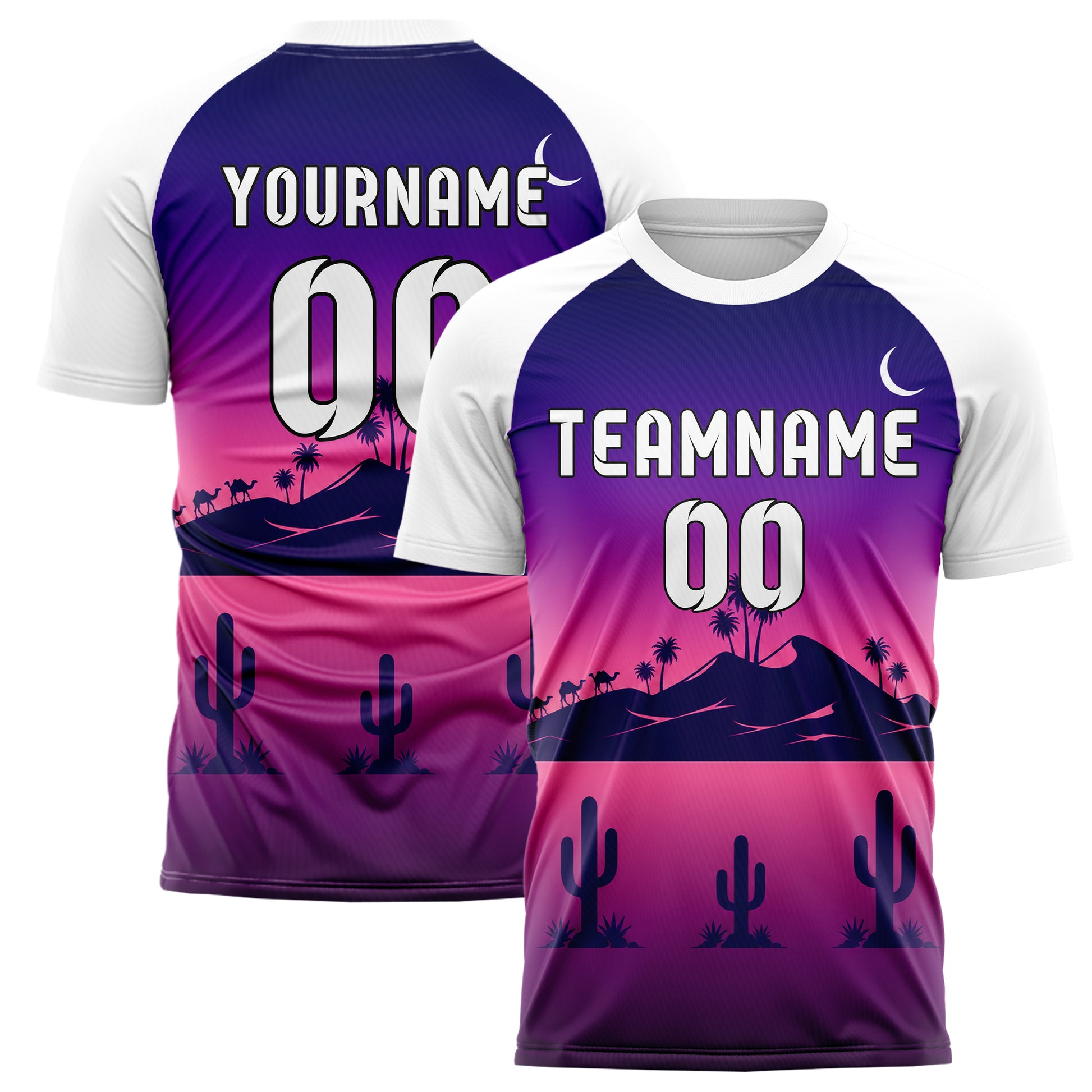 Lila Sahara Skyline Design 15-0486 individuelles Fußballtrikot main