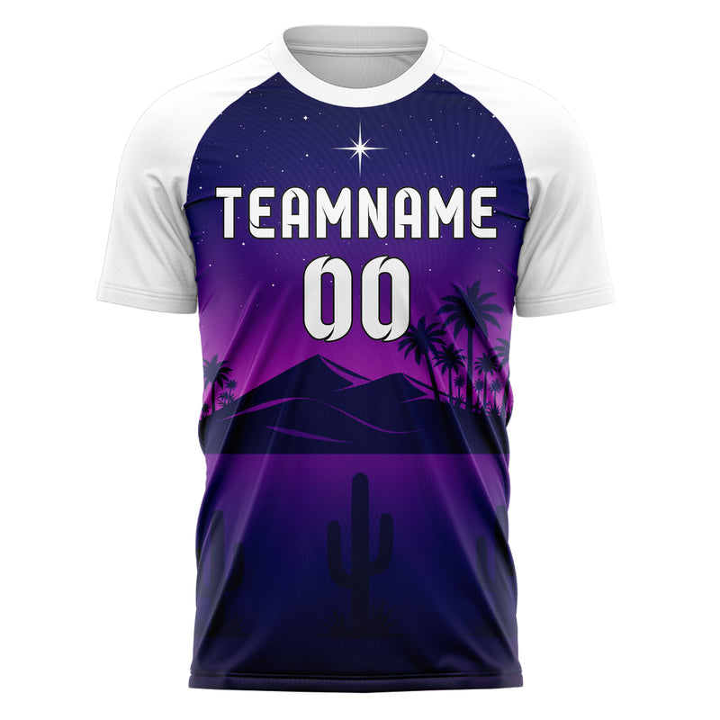 Marineblau Sahara Skyline Design 15-0489 individuelles Fußballtrikot front