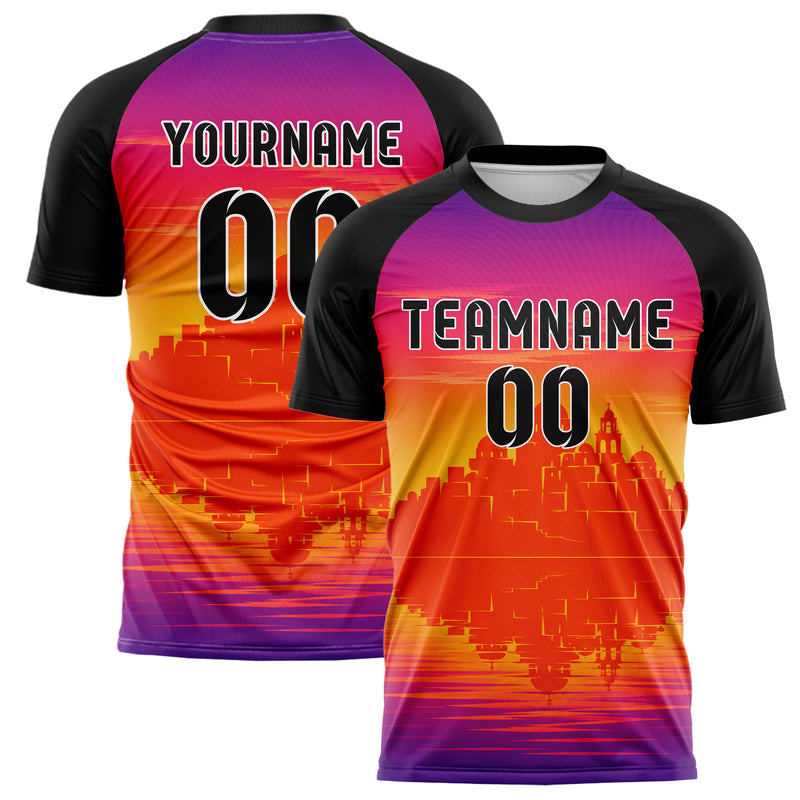 Orange Santorini Skyline Design 15-0442 individuelles Fußballtrikot main
