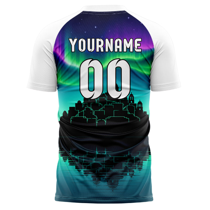 Petrol Santorini Skyline Design 15-0450 individuelles Fußballtrikot back