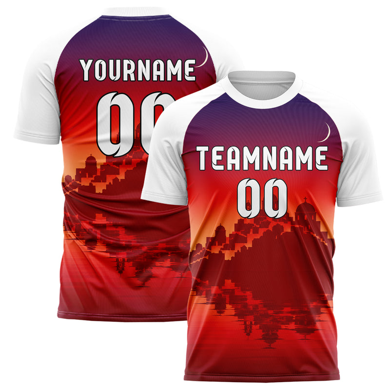 Rot Santorini Skyline Design 15-0443 individuelles Fußballtrikot main