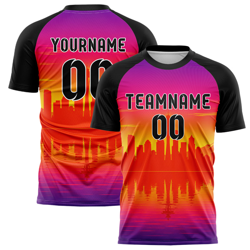 Orange Seattle Skyline Design 15-0052 individuelles Fußballtrikot main