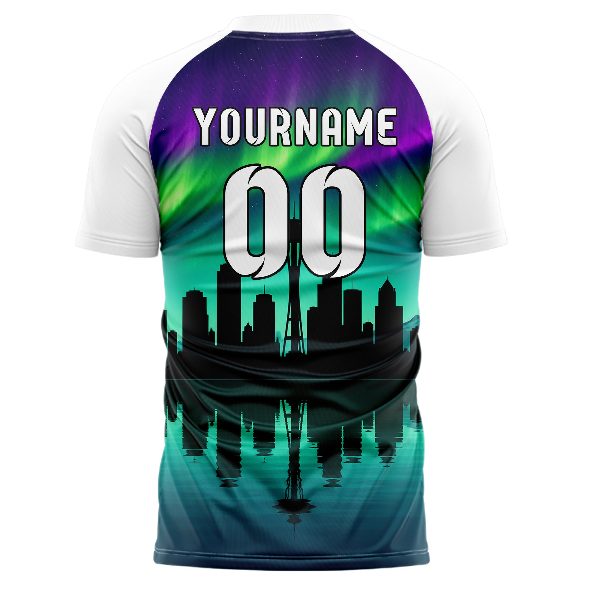 Petrol Seattle Skyline Design 15-0060 individuelles Fußballtrikot back