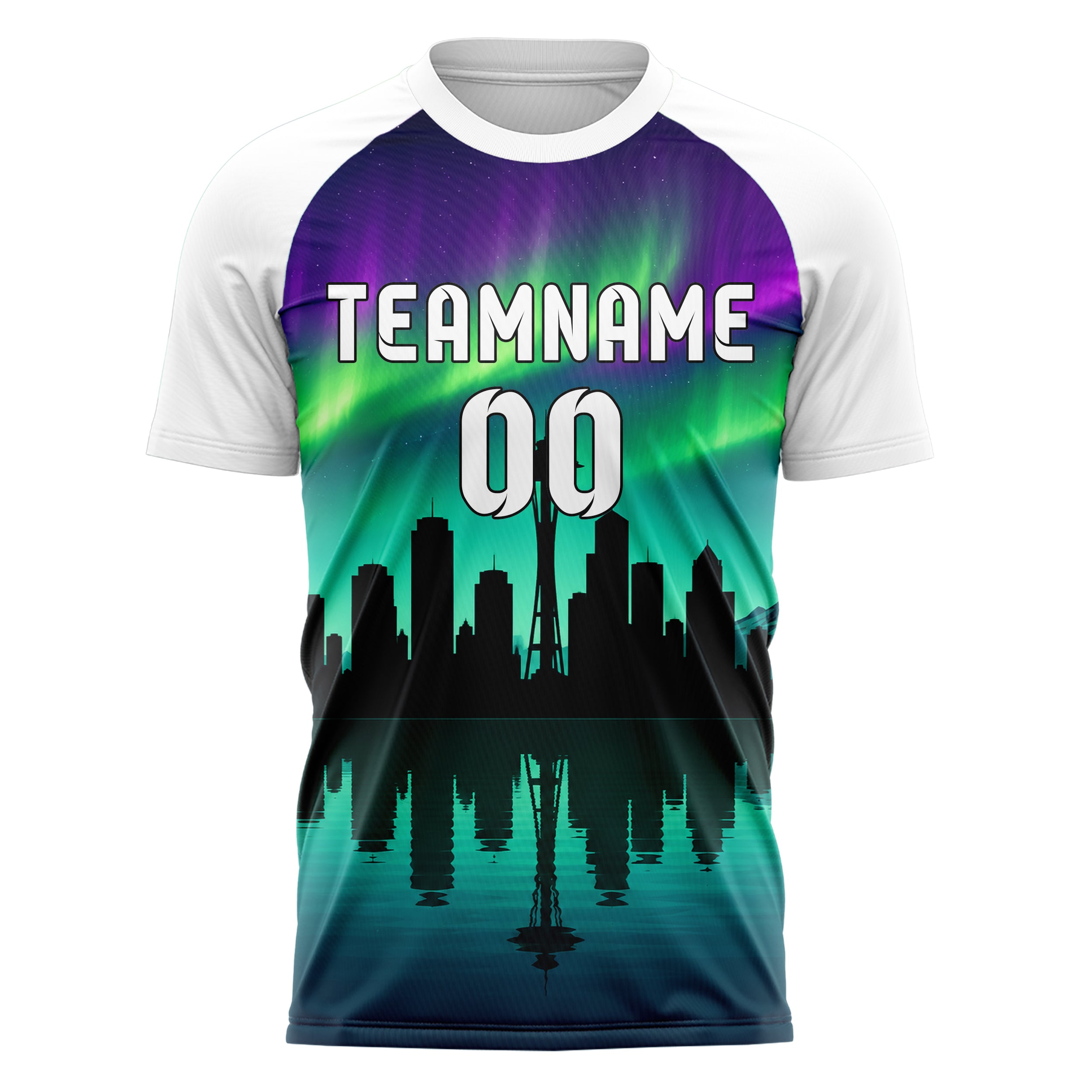 Petrol Seattle Skyline Design 15-0060 individuelles Fußballtrikot front