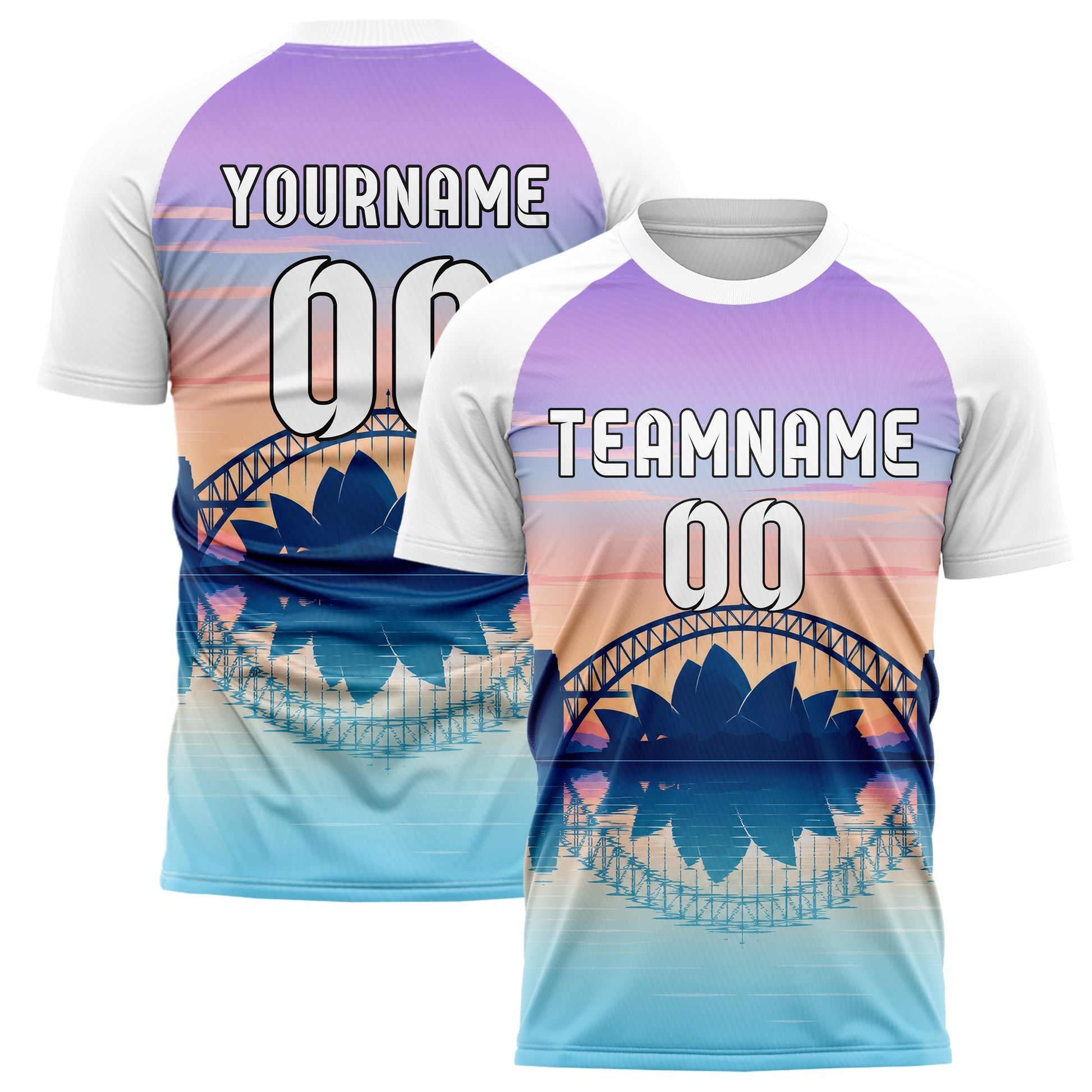 Hellblau Sydney Skyline Design 15-0284 individuelles Fußballtrikot main