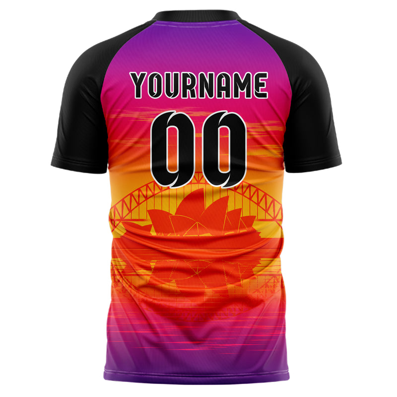 Orange Sydney Skyline Design 15-0282 individuelles Fußballtrikot back