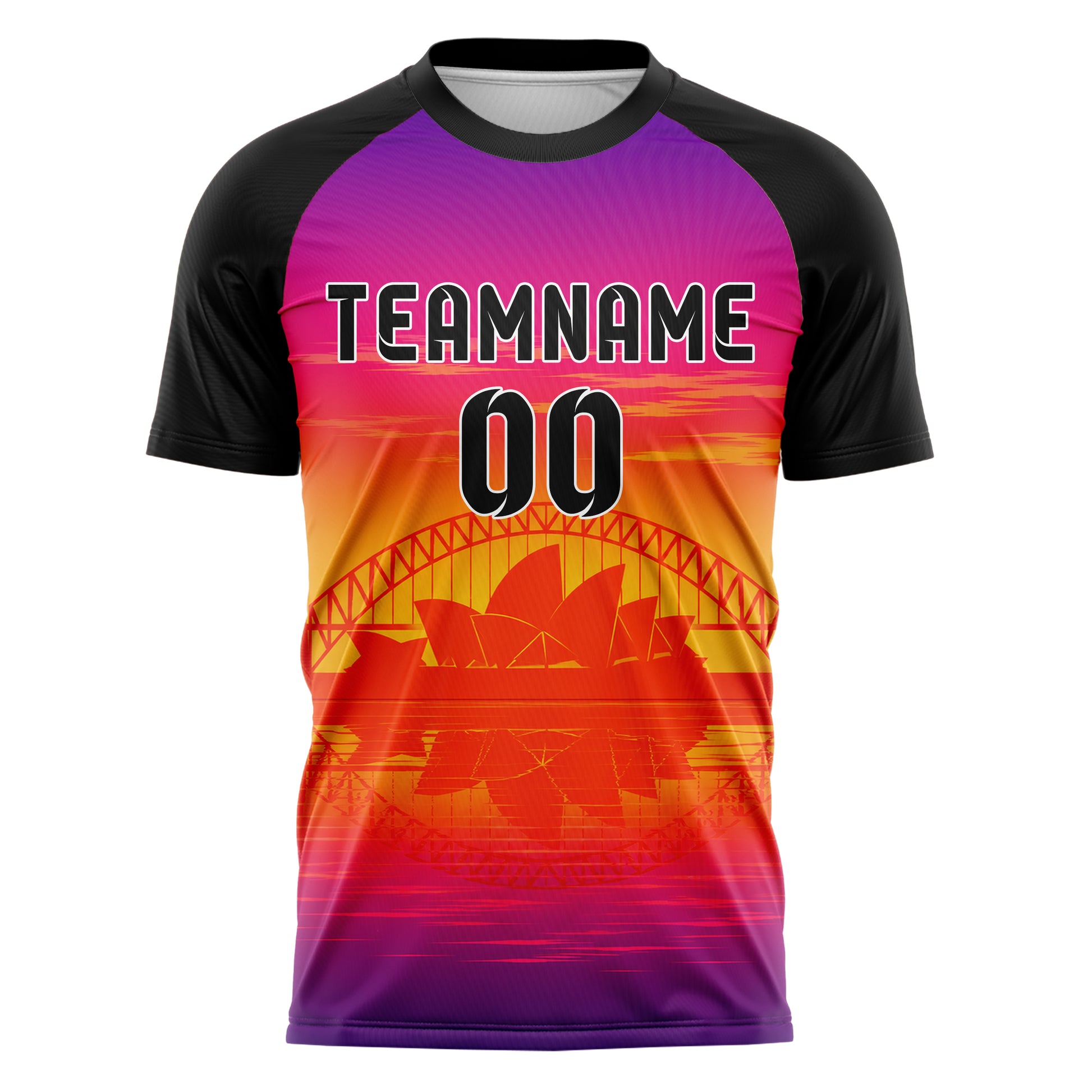Orange Sydney Skyline Design 15-0282 individuelles Fußballtrikot front