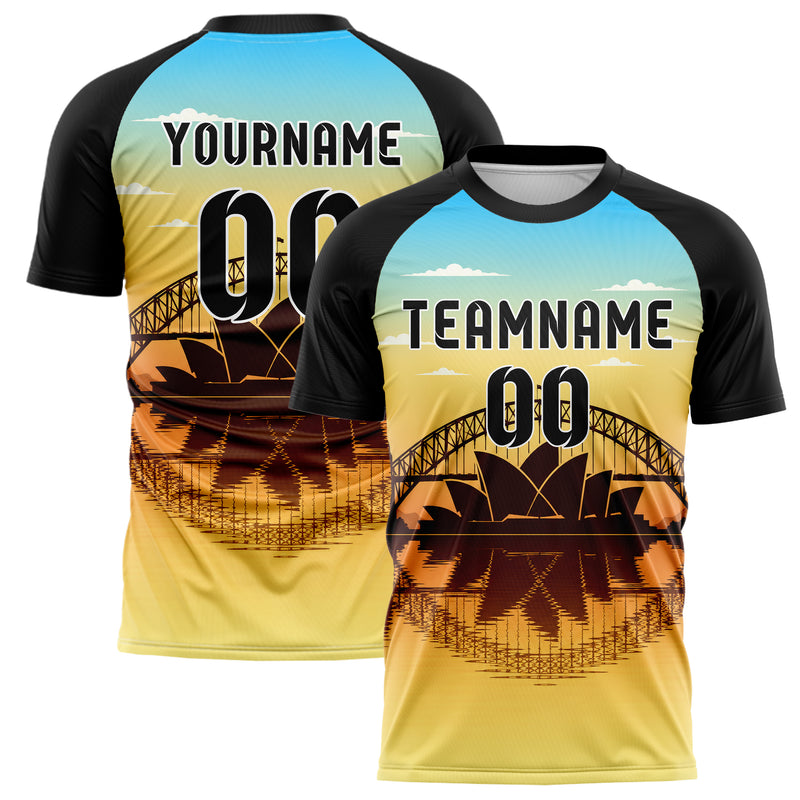 Gelb Sydney Skyline Design 15-0285 individuelles Fußballtrikot main