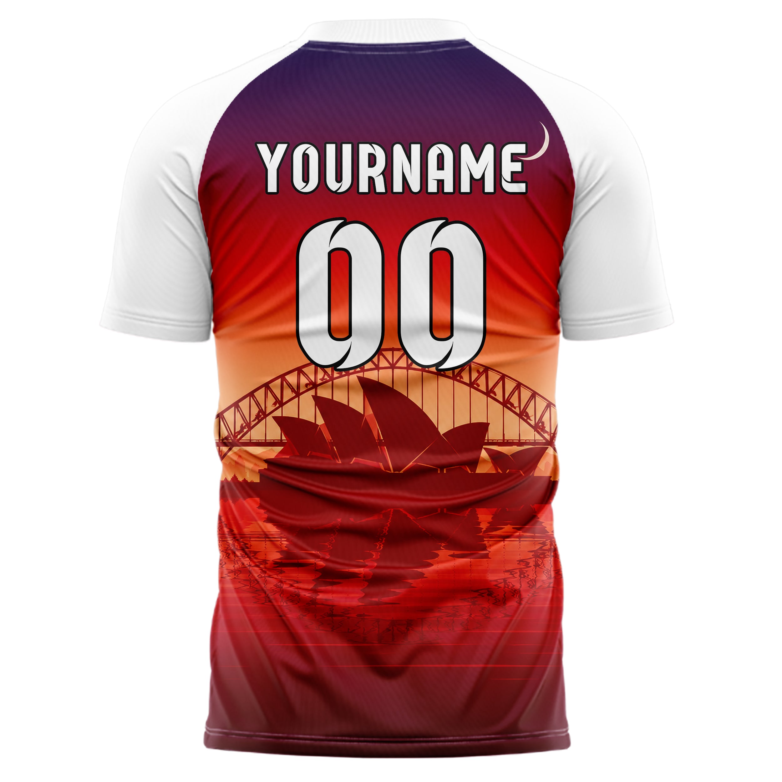 Rot Sydney Skyline Design 15-0283 individuelles Fußballtrikot back