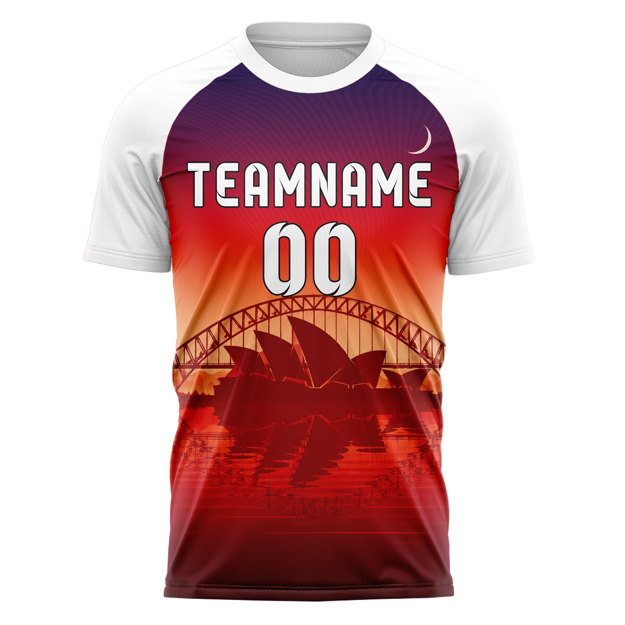 Rot Sydney Skyline Design 15-0283 individuelles Fußballtrikot front