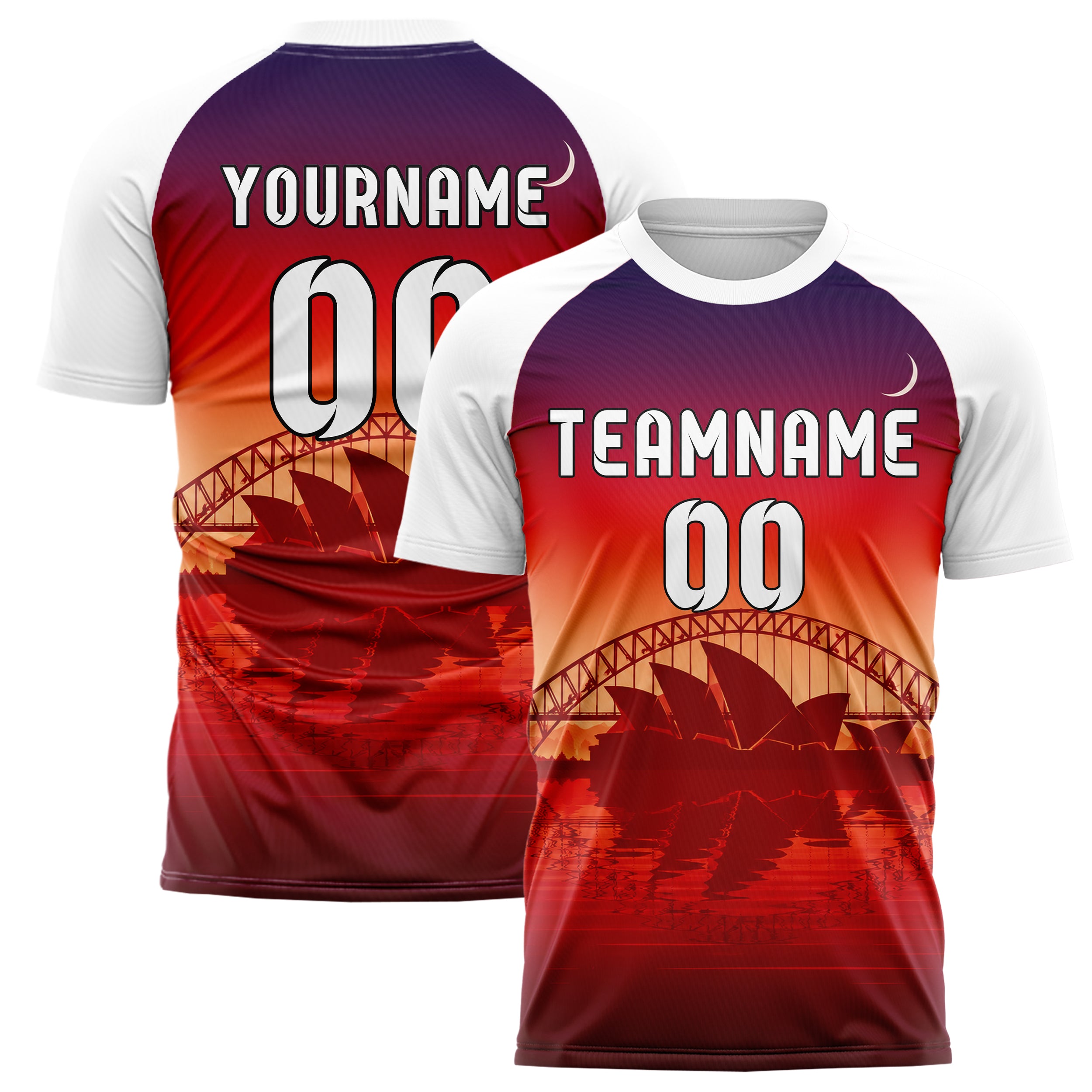Rot Sydney Skyline Design 15-0283 individuelles Fußballtrikot main