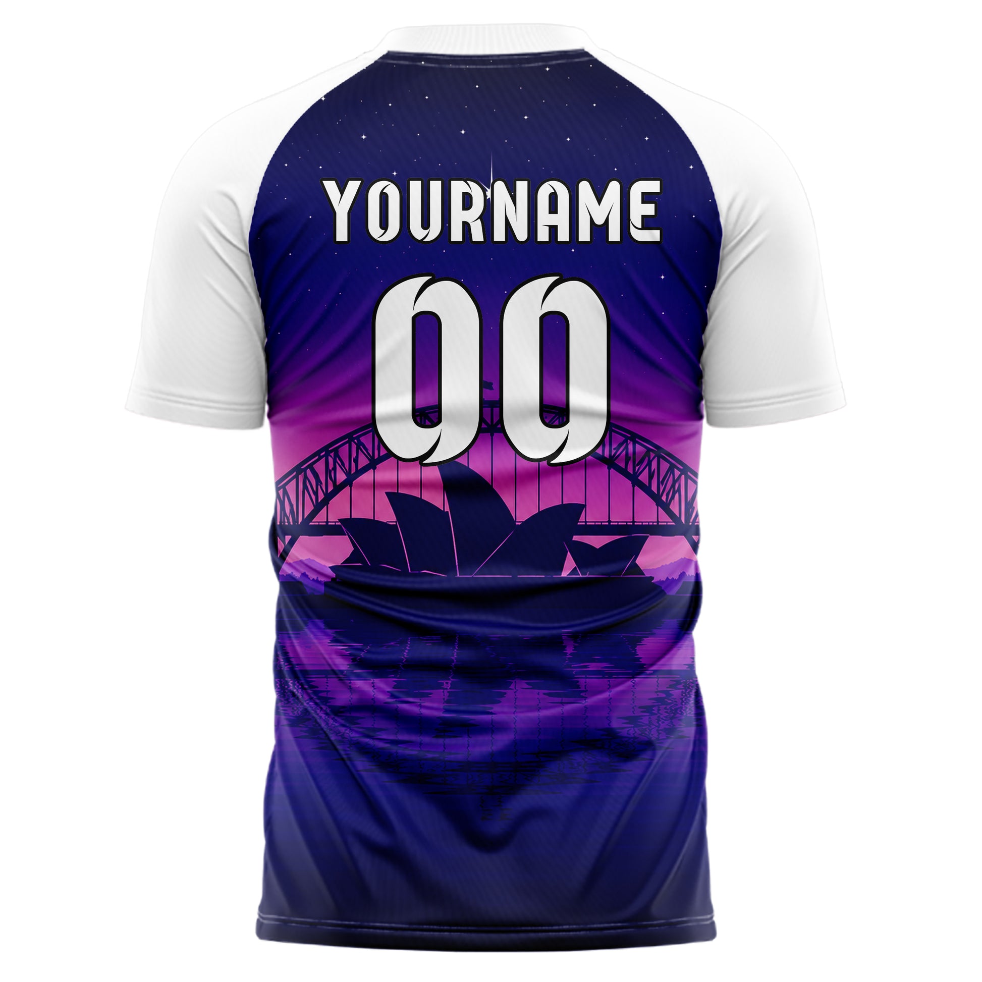 Marineblau Sydney Skyline Design 15-0289 individuelles Fußballtrikot back