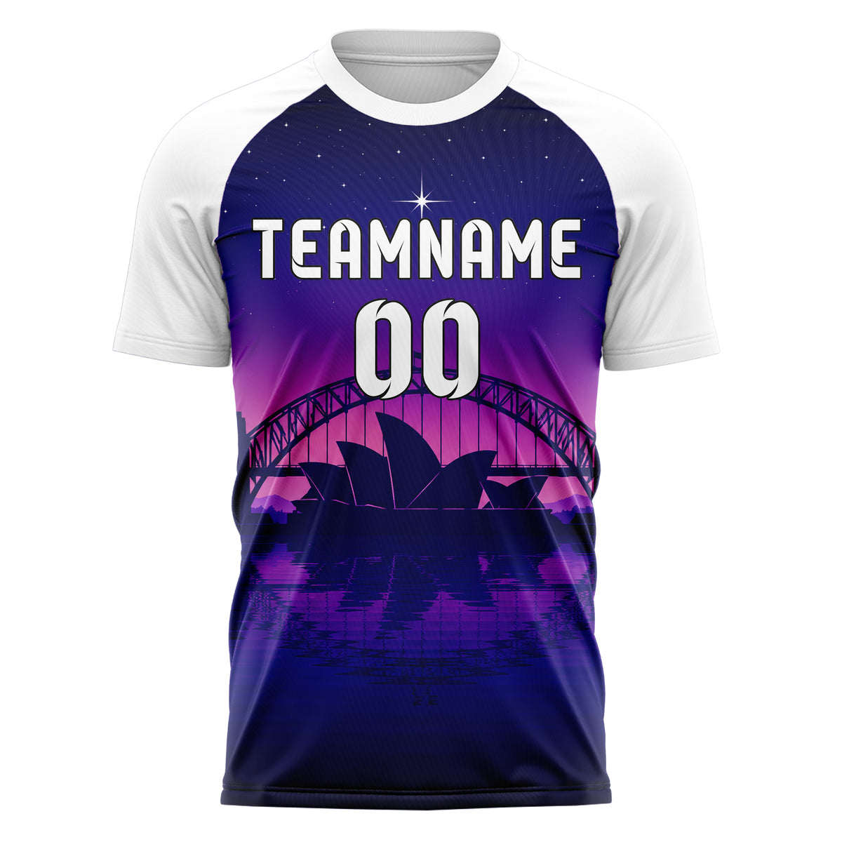 Marineblau Sydney Skyline Design 15-0289 individuelles Fußballtrikot front