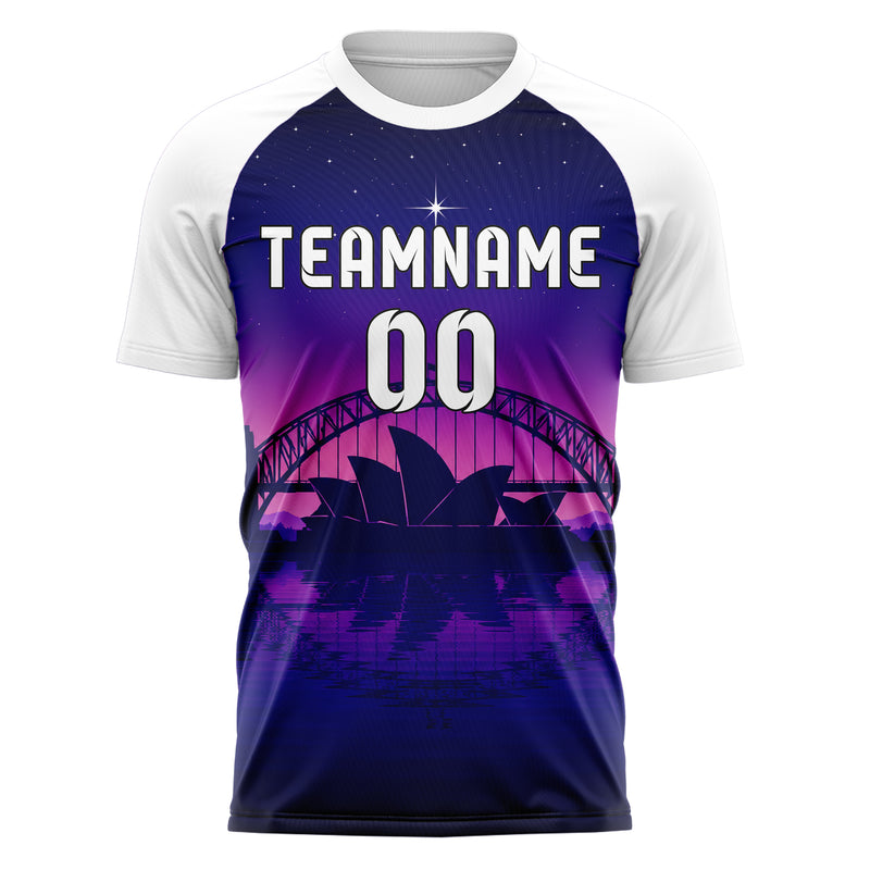 Marineblau Sydney Skyline Design 15-0289 individuelles Fußballtrikot front