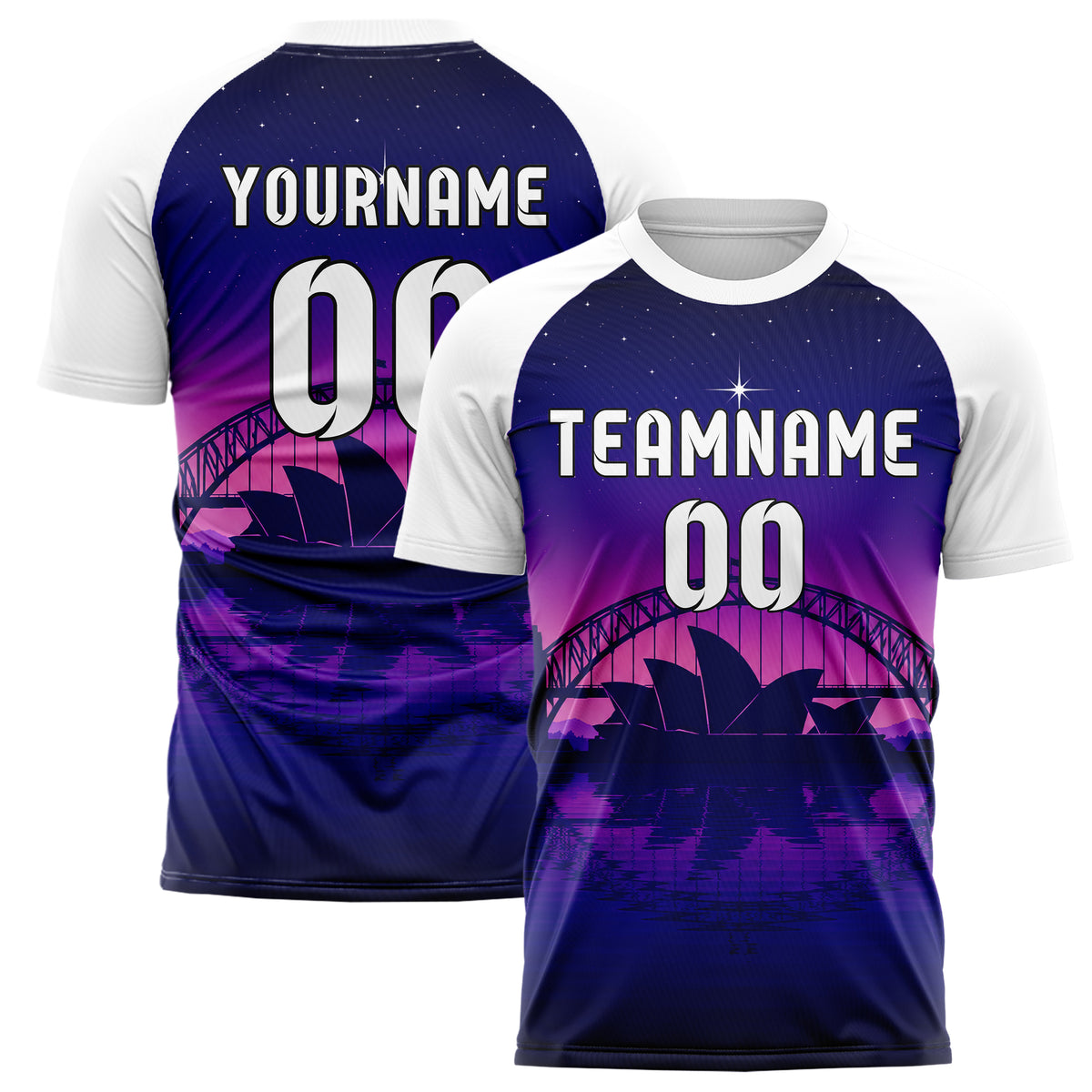 Marineblau Sydney Skyline Design 15-0289 individuelles Fußballtrikot main