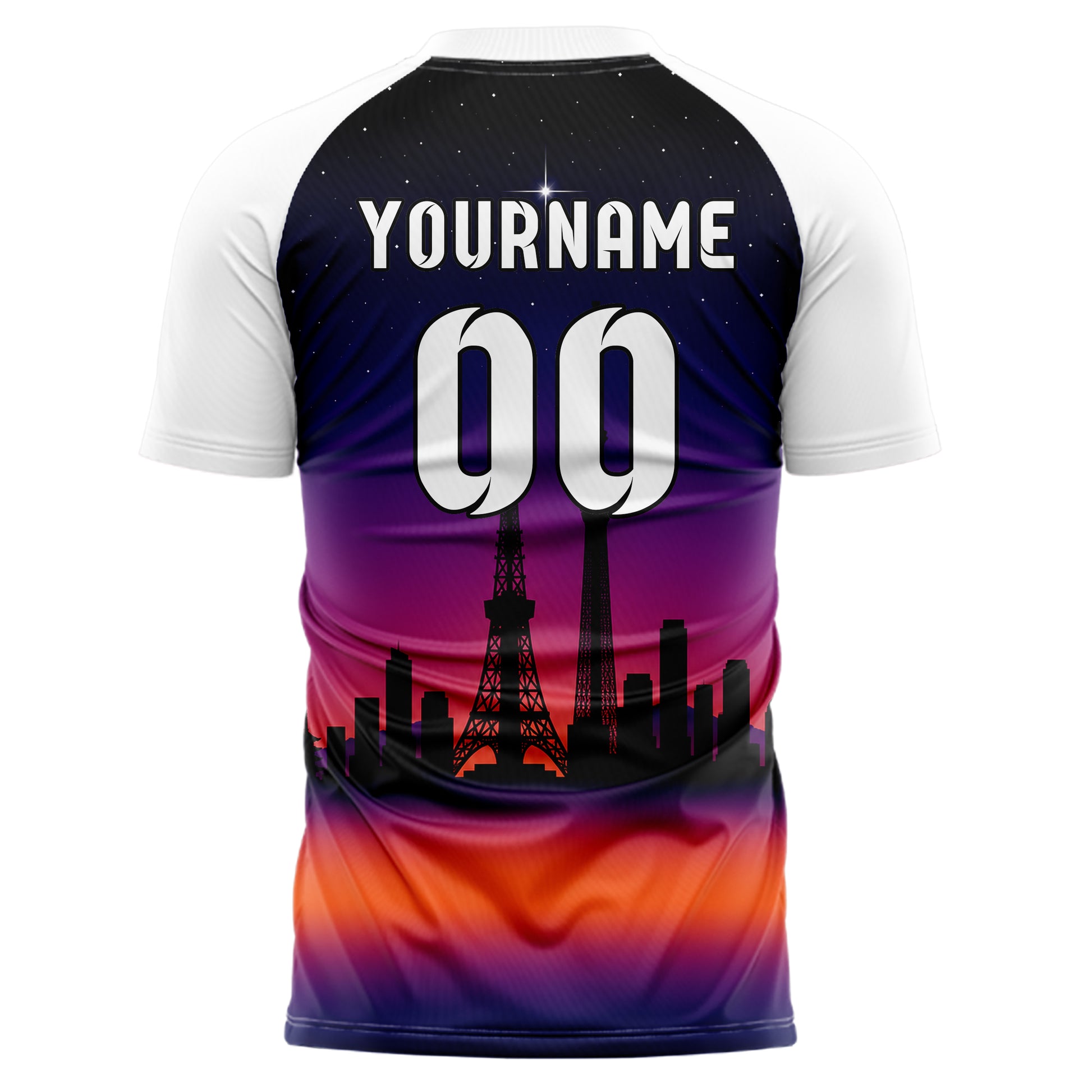 Schwarz Tokyo Skyline Design 15-0308 individuelles Fußballtrikot back