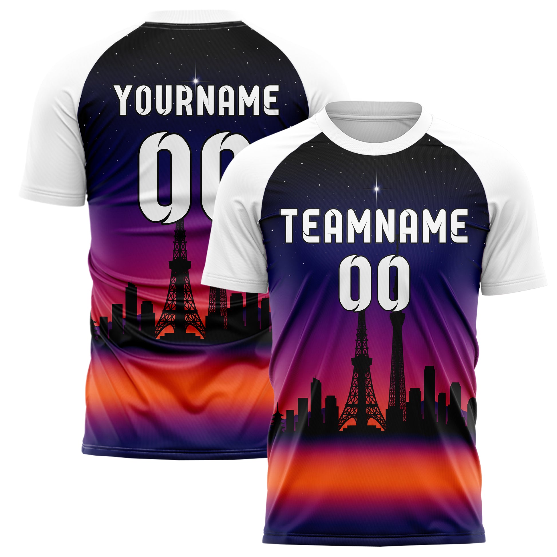 Schwarz Tokyo Skyline Design 15-0308 individuelles Fußballtrikot main