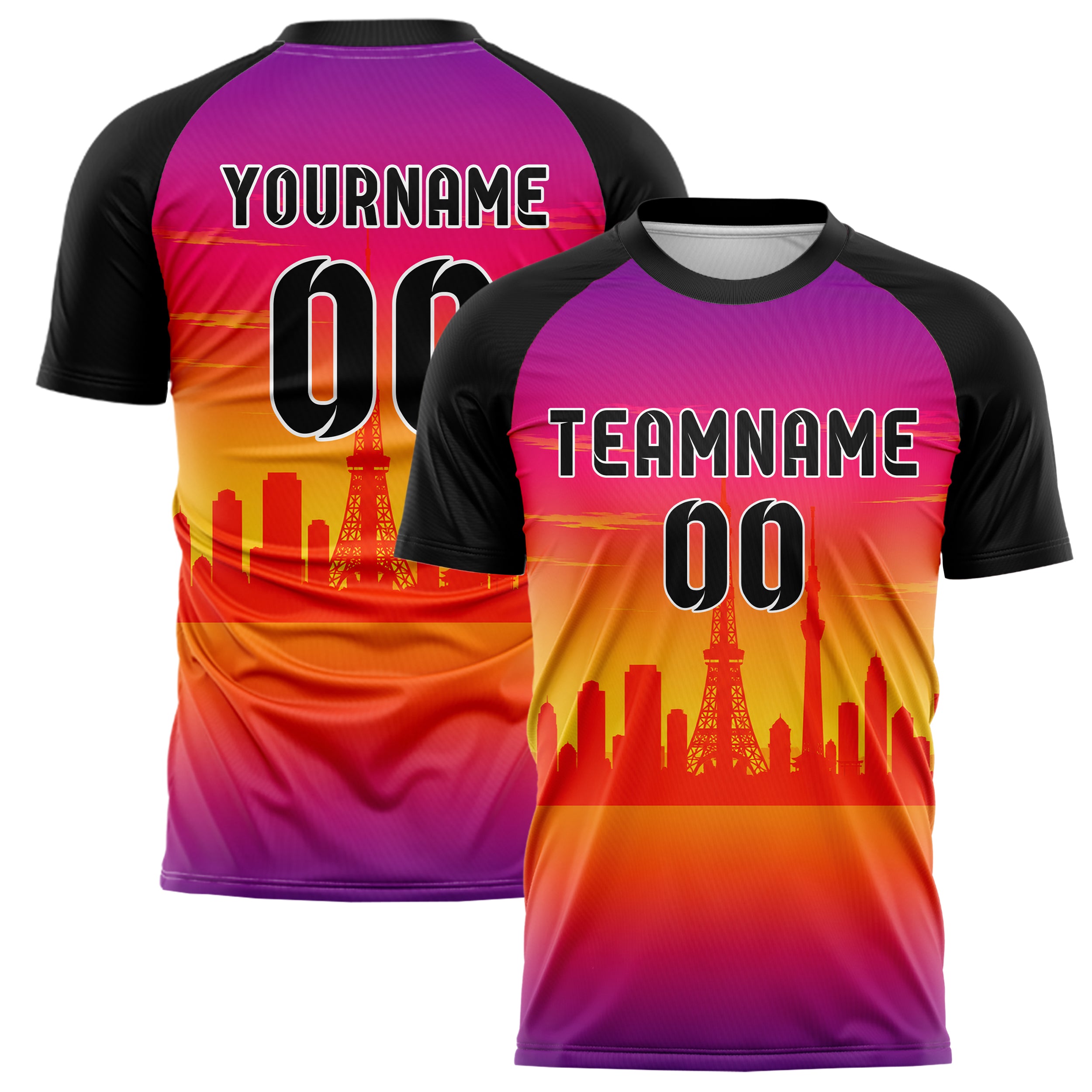 Orange Tokyo Skyline Design 15-0302 individuelles Fußballtrikot main