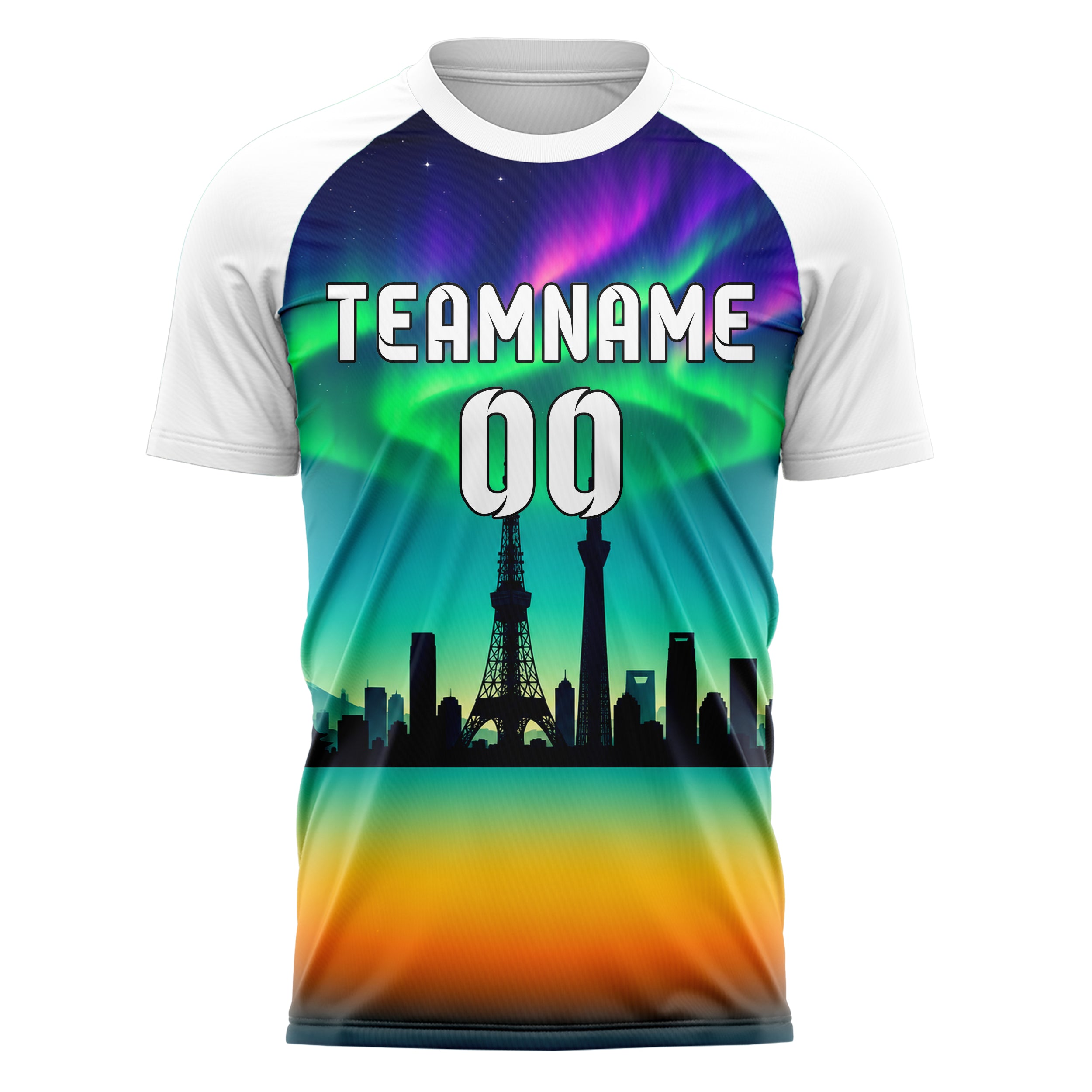 Petrol Tokyo Skyline Design 15-0310 individuelles Fußballtrikot front