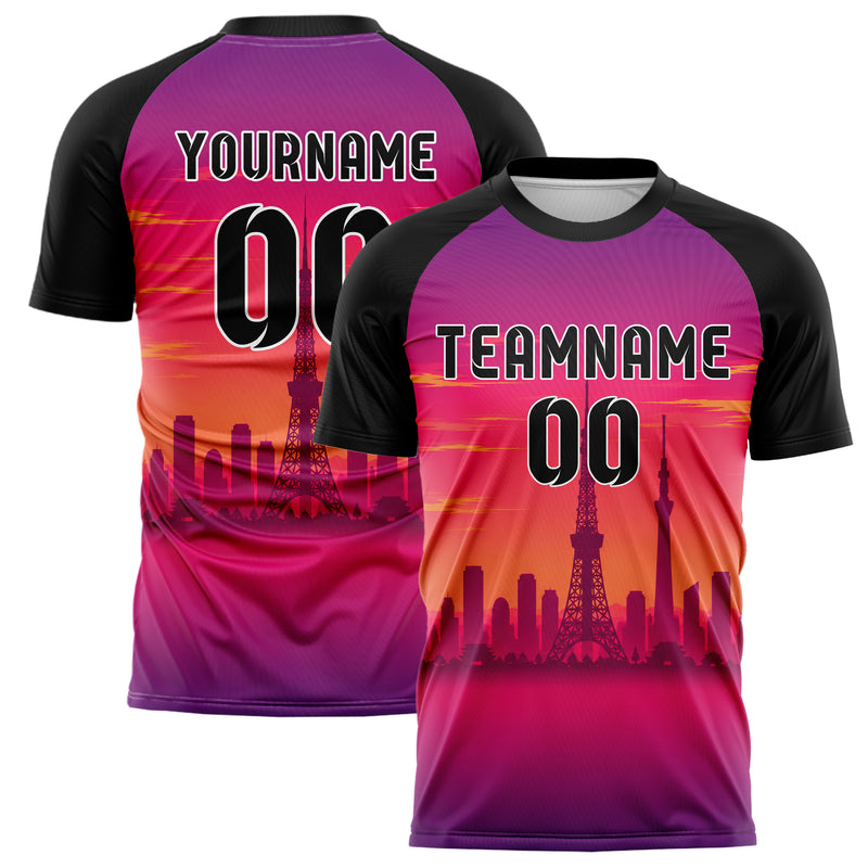 Hot Pink Tokyo Skyline Design 15-0301 individuelles Fußballtrikot main
