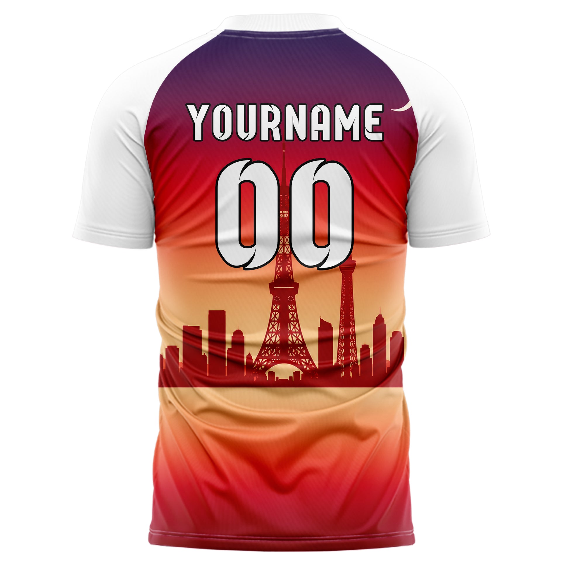 Rot Tokyo Skyline Design 15-0303 individuelles Fußballtrikot back