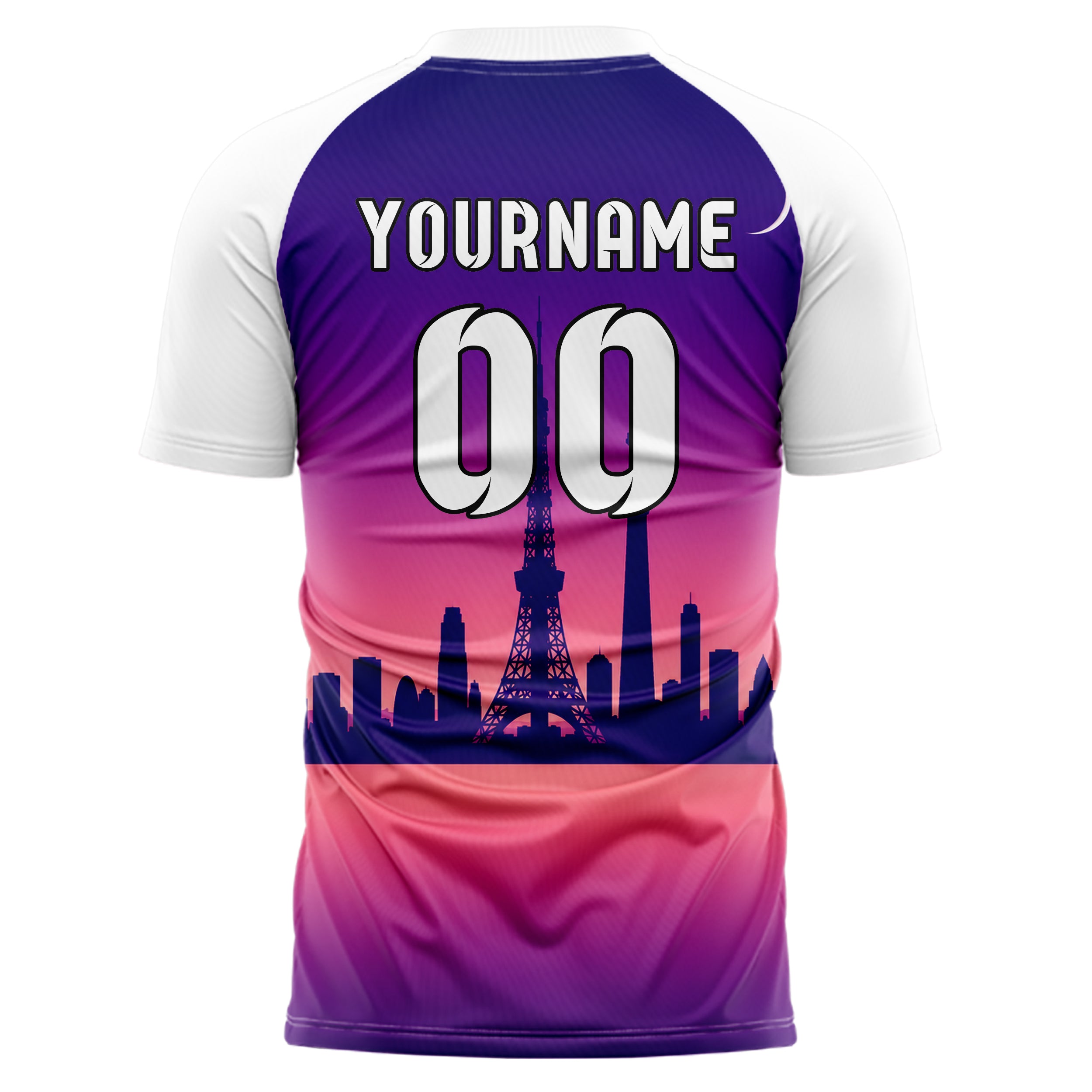 Lila Tokyo Skyline Design 15-0306 individuelles Fußballtrikot back