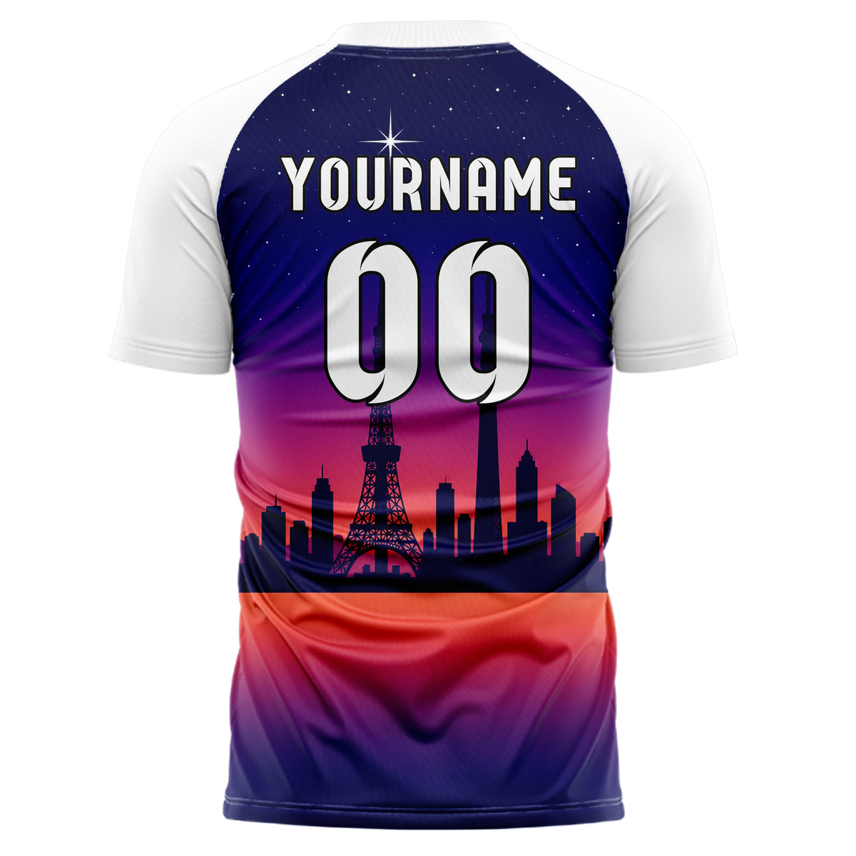 Marineblau Tokyo Skyline Design 15-0309 individuelles Fußballtrikot back