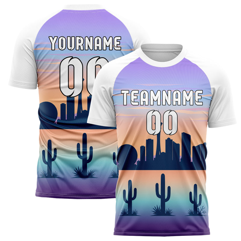 Hellblau Las Vegas Skyline Design 15-0084 individuelles Fußballtrikot main