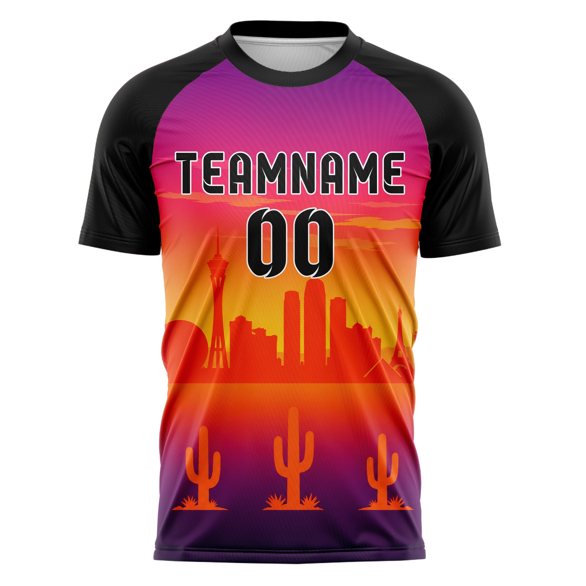 Orange Las Vegas Skyline Design 15-0082 individuelles Fußballtrikot front