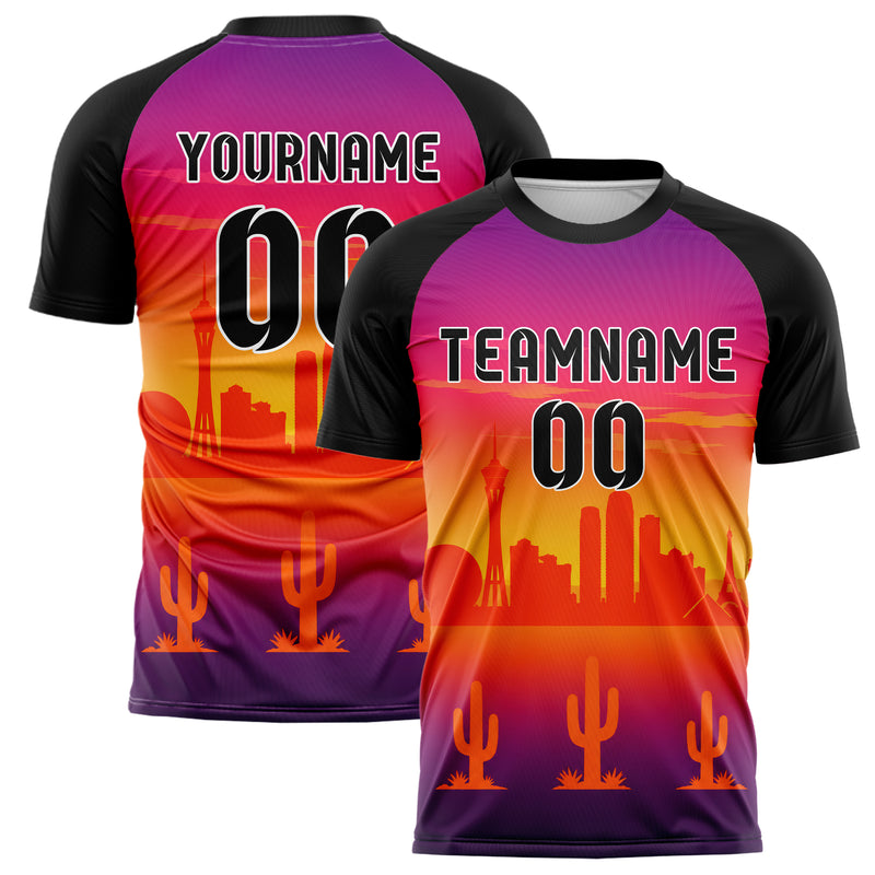 Orange Las Vegas Skyline Design 15-0082 individuelles Fußballtrikot main