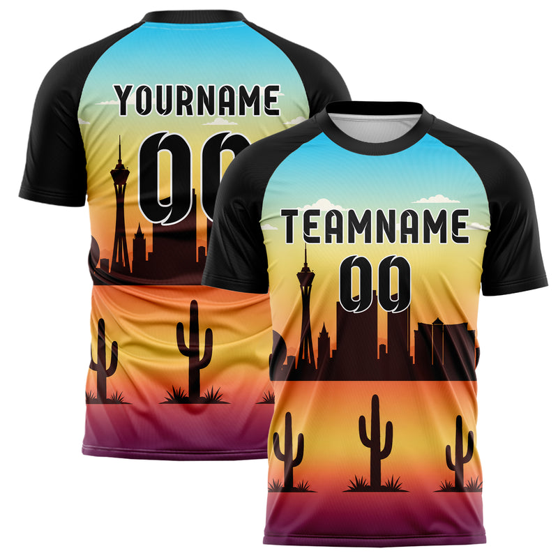 Gelb Las Vegas Skyline Design 15-0085 individuelles Fußballtrikot main