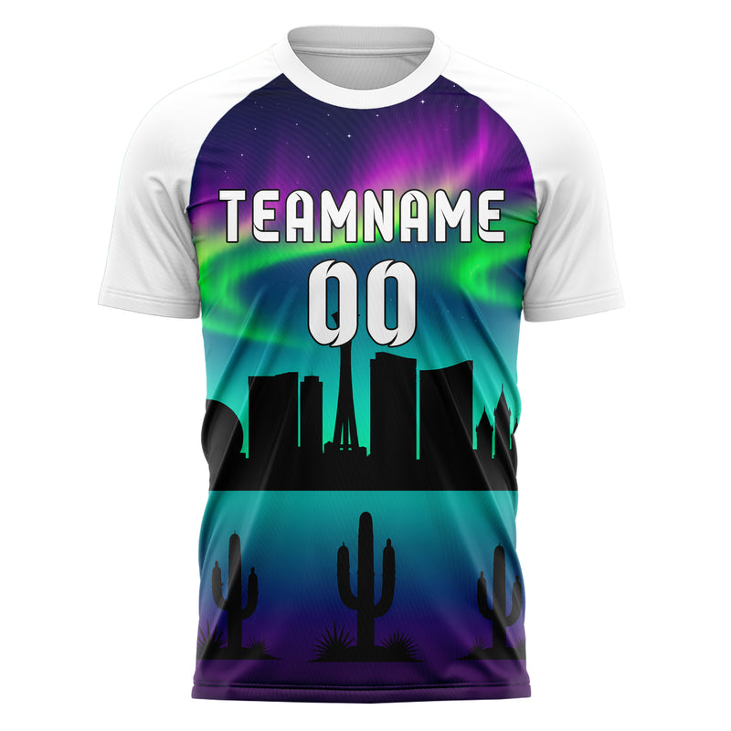 Petrol Las Vegas Skyline Design 15-0090 individuelles Fußballtrikot front