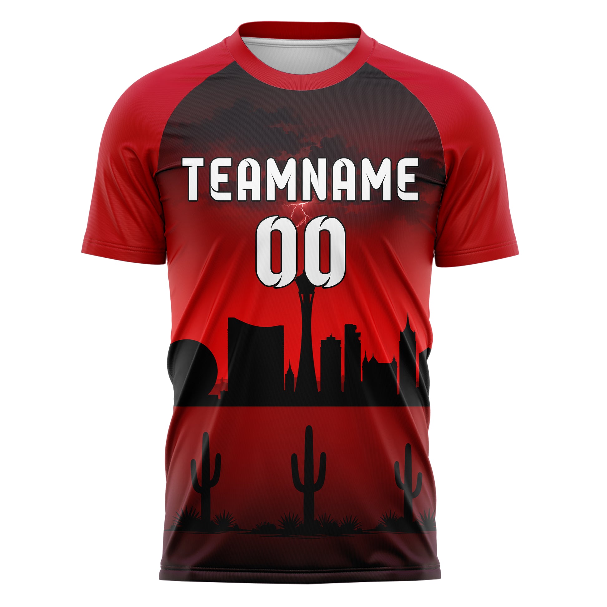 Schwarz Las Vegas Skyline Design 15-0087 individuelles Fußballtrikot front