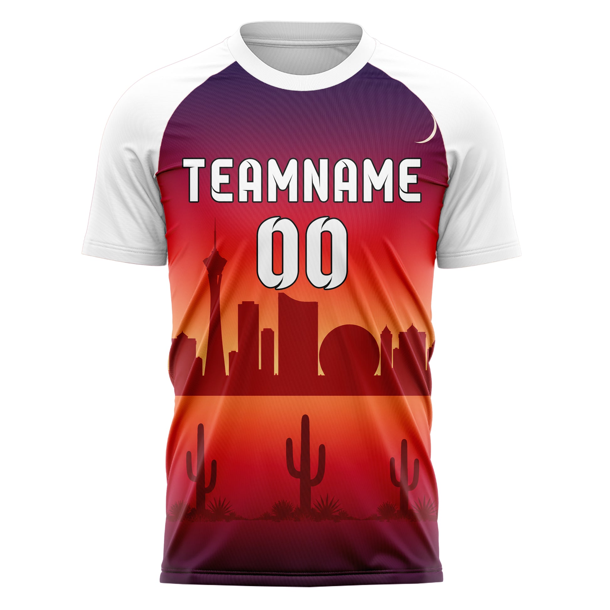 Rot Las Vegas Skyline Design 15-0083 individuelles Fußballtrikot front