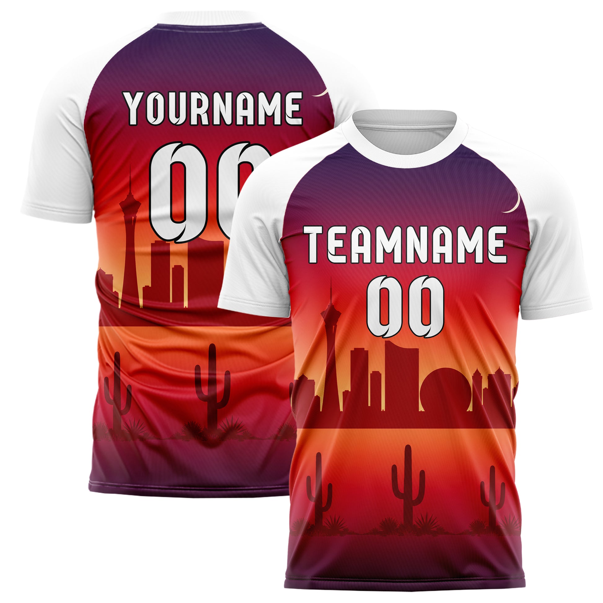 Rot Las Vegas Skyline Design 15-0083 individuelles Fußballtrikot main