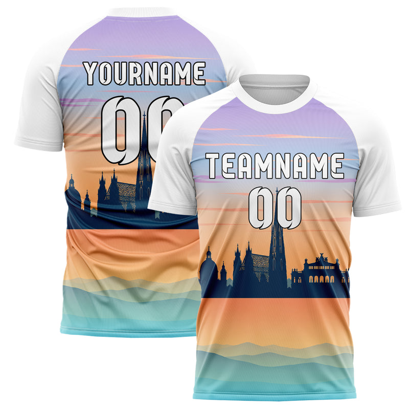 Hellblau Vienna Skyline Design 15-0184 individuelles Fußballtrikot main