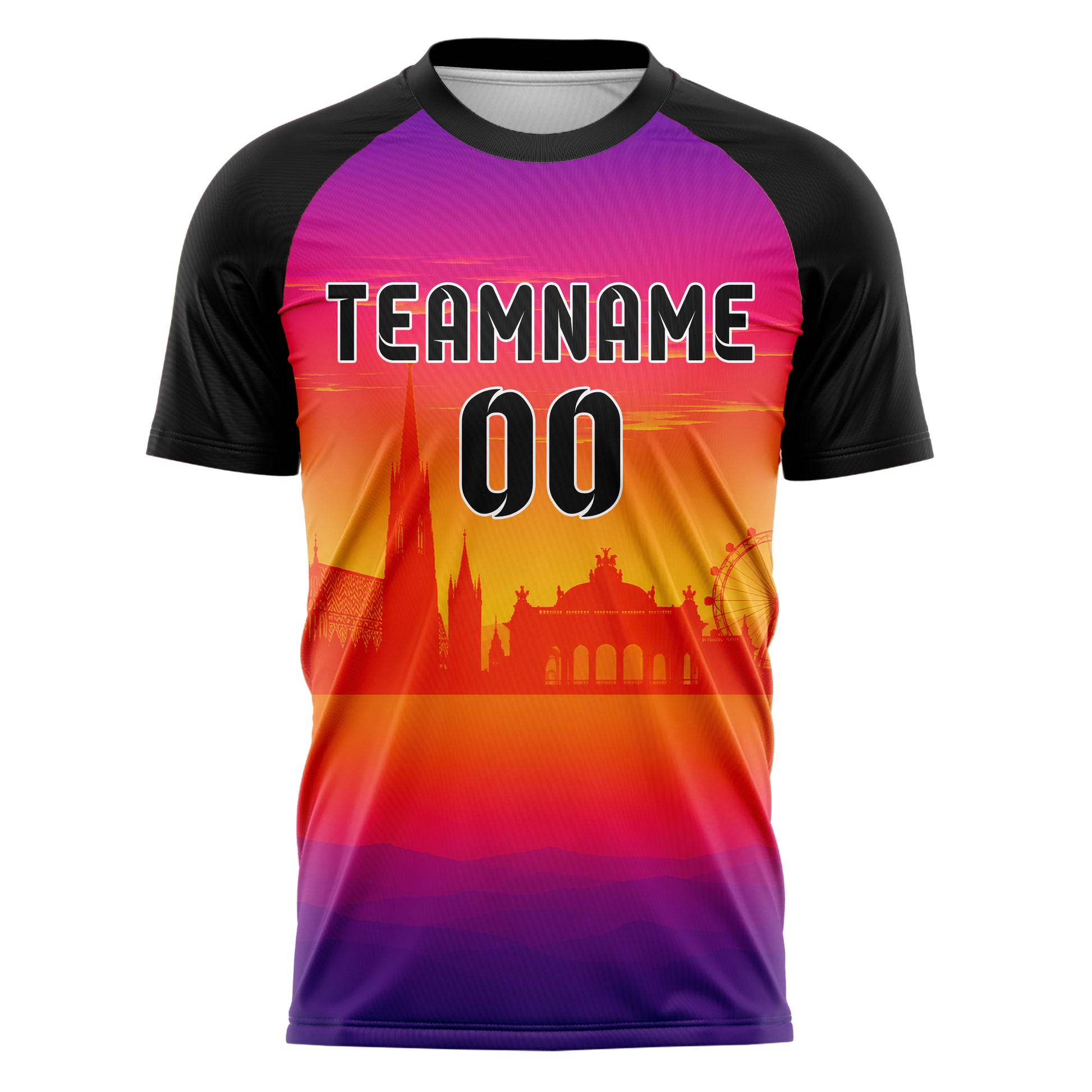 Orange Vienna Skyline Design 15-0182 individuelles Fußballtrikot front