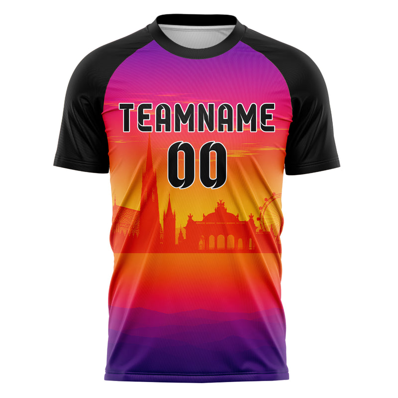 Orange Vienna Skyline Design 15-0182 individuelles Fußballtrikot front