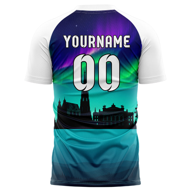 Petrol Vienna Skyline Design 15-0190 individuelles Fußballtrikot back