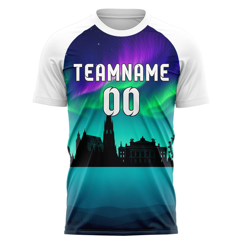 Petrol Vienna Skyline Design 15-0190 individuelles Fußballtrikot front