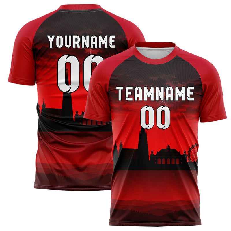Schwarz Vienna Skyline Design 15-0187 individuelles Fußballtrikot main